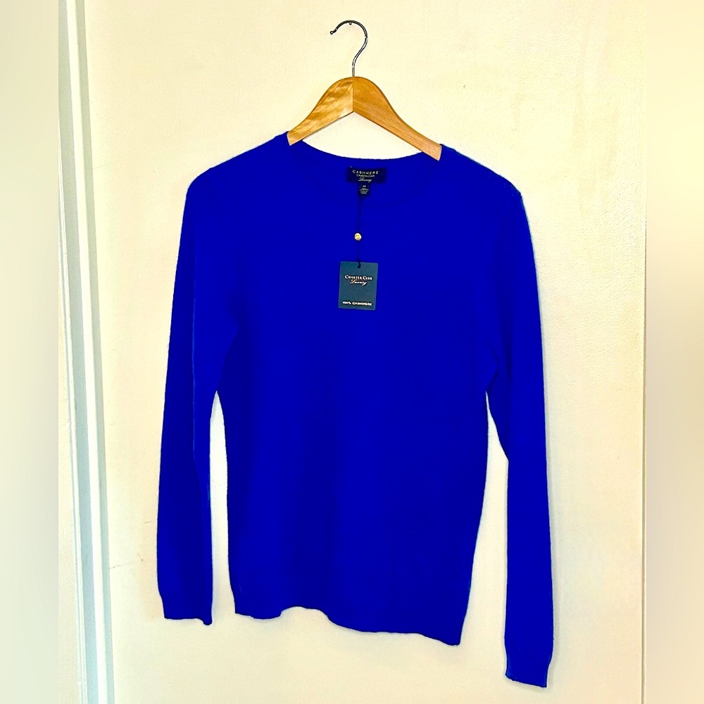100% Cashmere by Charter Club Luxury - Medium - Sapphire Blue